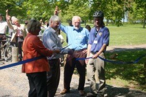 Cutting the ribbon